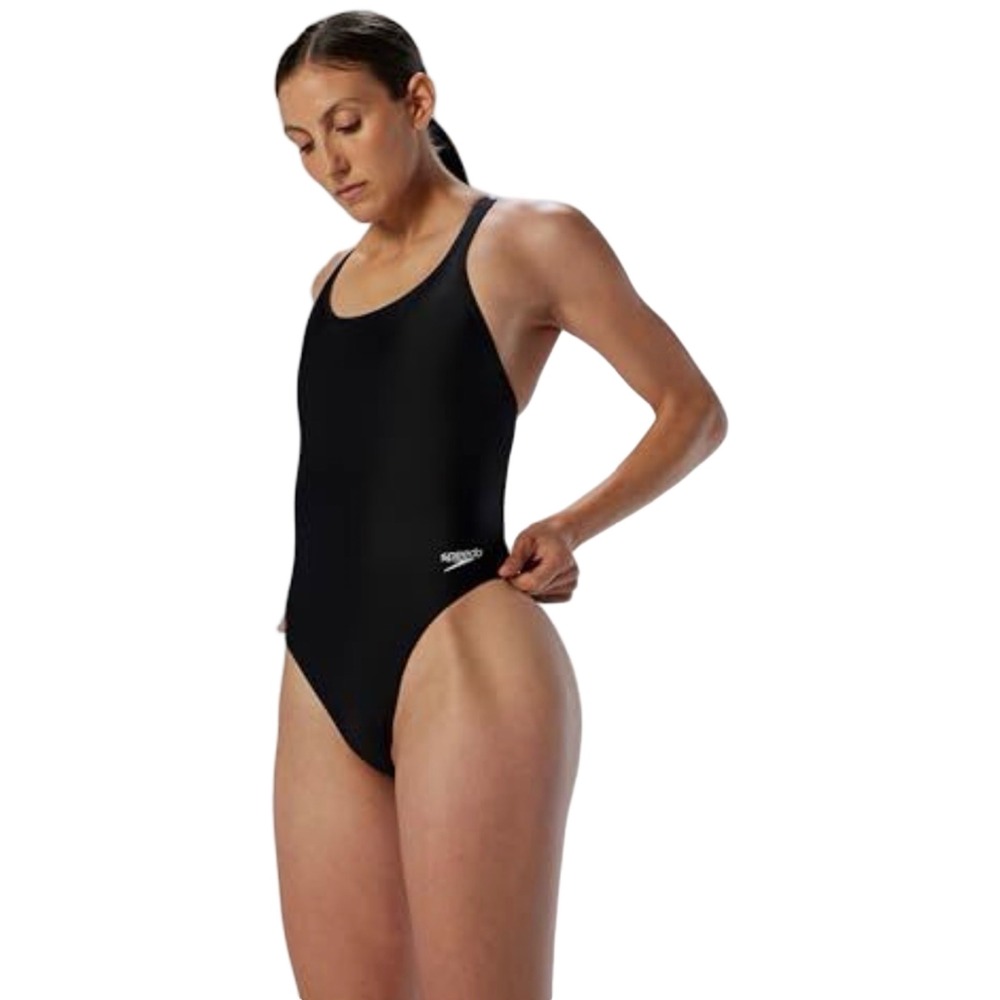 Speedo Womens Pro LT One Piece Swimsuit Black Athletic Training Swimwear 12/38
